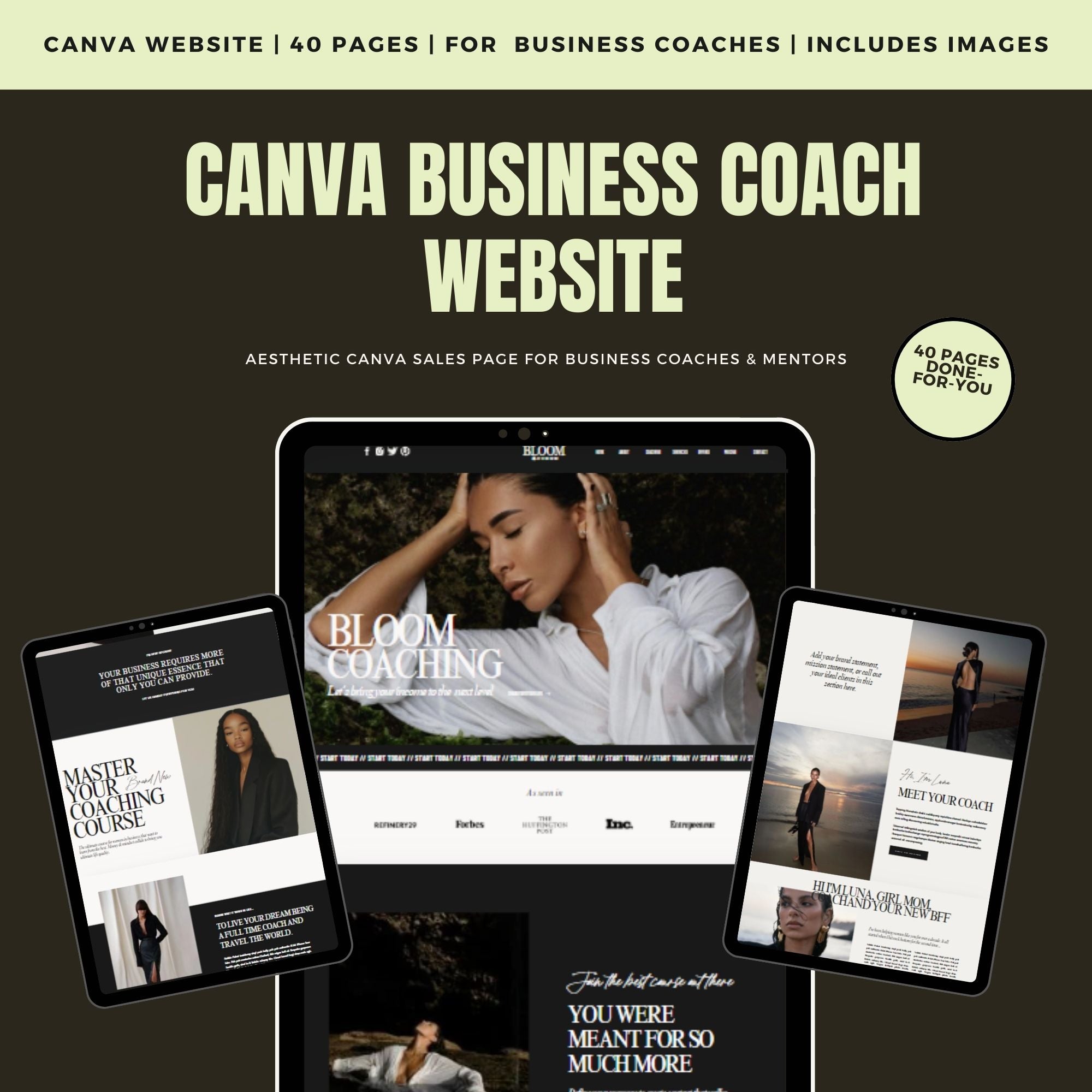 Coaching Canva Website Template – One-Page Coaching Website and Landing Page Design.
